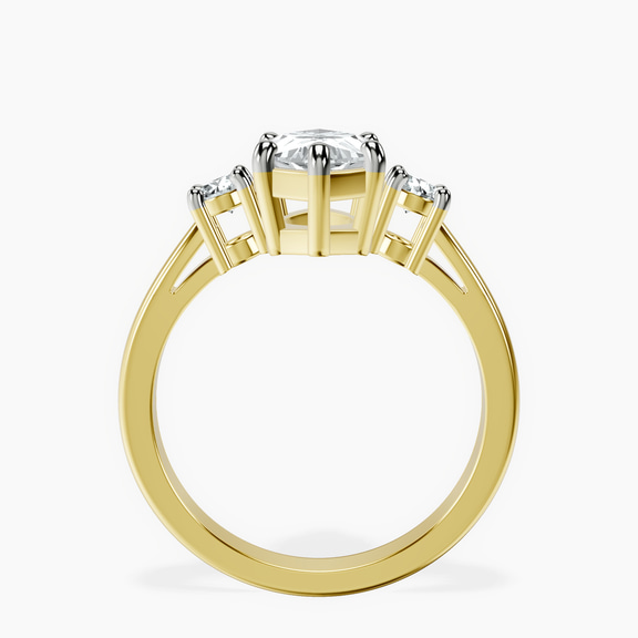 10kt Yellow Gold Meghan Markle Three stone Lab Diamond Ring side right image one
