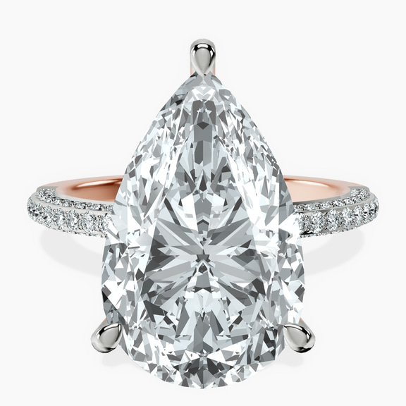 10kt Rose Gold Grace Micro pavé Eternity Lab Diamond Ring front image