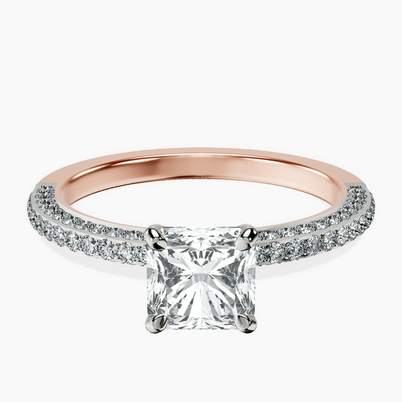 14kt Rose Gold Grace Micro pavé Eternity Lab Diamond Ring front image