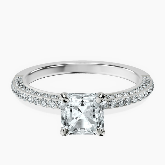 10kt White Gold Grace Micro pavé Eternity Lab Diamond Ring front image