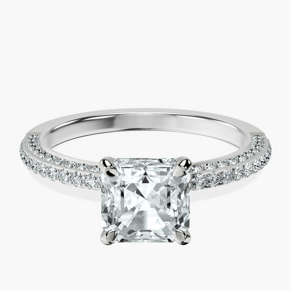 9ct White Gold Grace Micro pavé Eternity Lab Diamond Ring front image