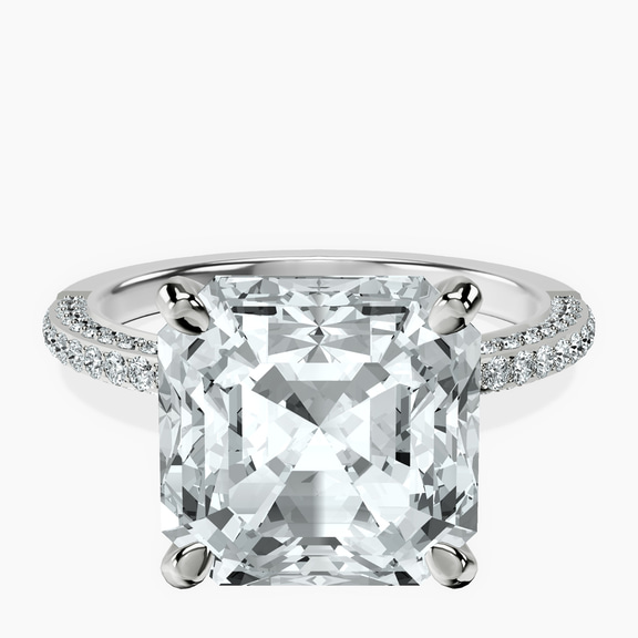 10kt White Gold Grace Micro pavé Eternity Lab Diamond Ring front image