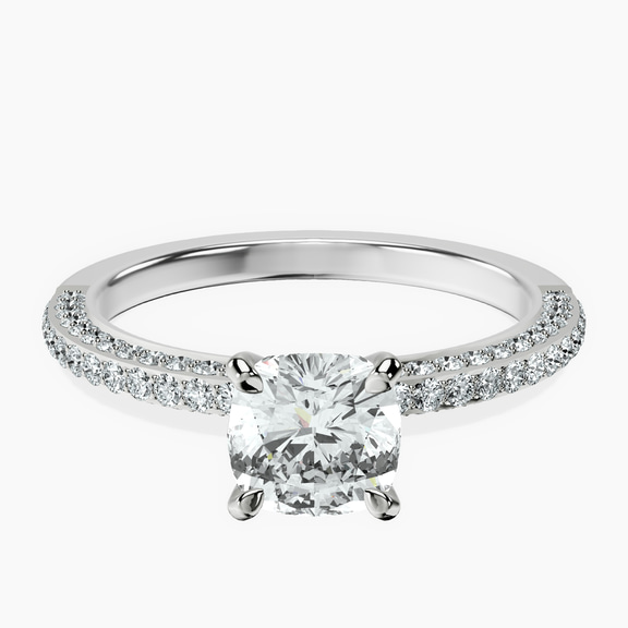 10kt White Gold Grace Micro pavé Eternity Lab Diamond Ring front image