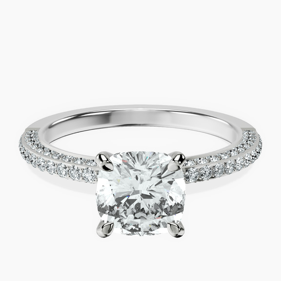9ct White Gold Grace Micro pavé Eternity Lab Diamond Ring front image