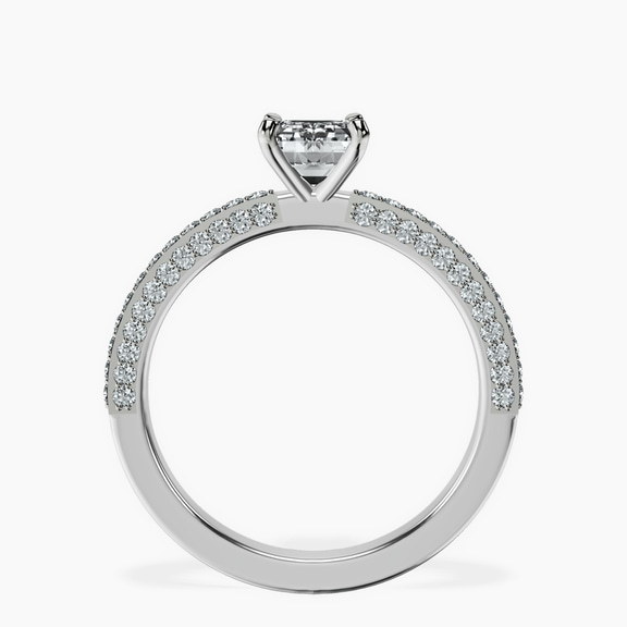 10kt White Gold Grace Micro pavé Eternity Lab Diamond Ring side right image one