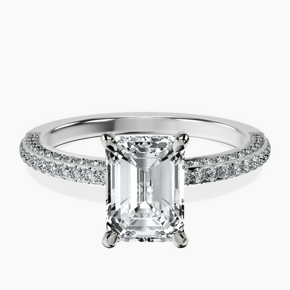 9ct White Gold Grace Micro pavé Eternity Lab Diamond Ring front image