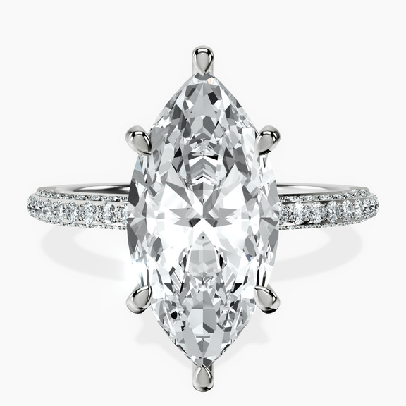 14kt White Gold Grace Micro pavé Eternity Lab Diamond Ring front image