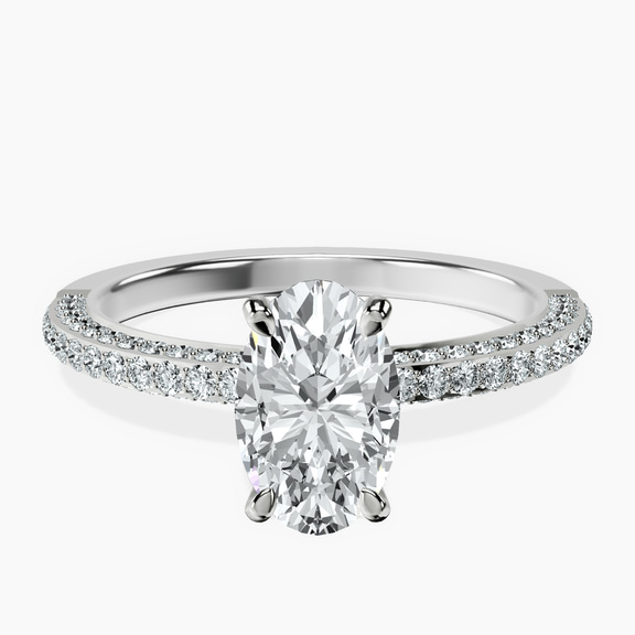 10kt White Gold Grace Micro pavé Eternity Lab Diamond Ring front image