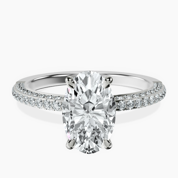 14ct White Gold Grace Micro pavé Eternity Lab Diamond Ring front image