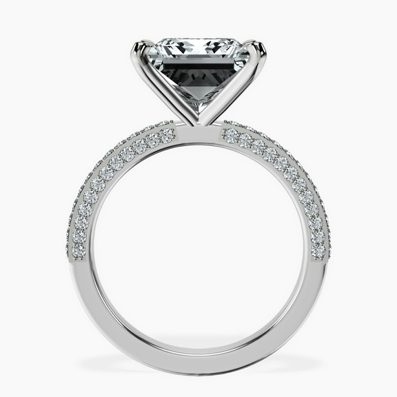 10kt White Gold Grace Micro pavé Eternity Lab Diamond Ring side right image one