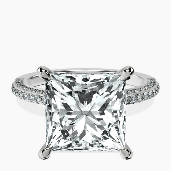 14kt White Gold Grace Micro pavé Eternity Lab Diamond Ring front image