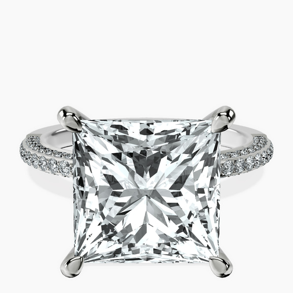 10kt White Gold Grace Micro pavé Eternity Lab Diamond Ring front image