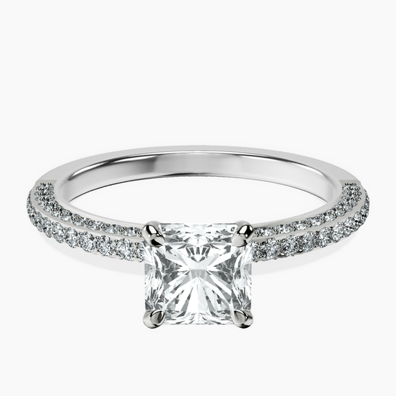 10kt White Gold Grace Micro pavé Eternity Lab Diamond Ring front image