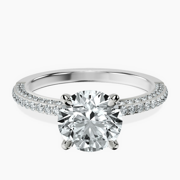 9ct White Gold Grace Micro pavé Eternity Lab Diamond Ring front image