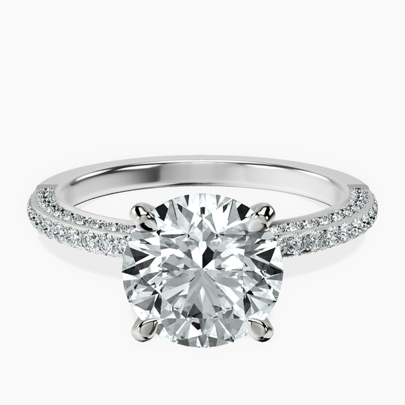 14kt White Gold Grace Micro pavé Eternity Lab Diamond Ring front image