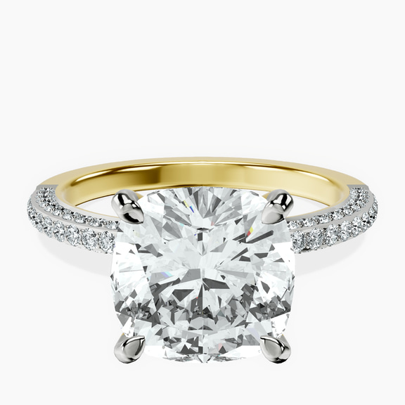 18kt Yellow Gold Grace Micro pavé Eternity Lab Diamond Ring front image