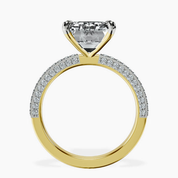 10kt Yellow Gold Grace Micro pavé Eternity Lab Diamond Ring side right image one