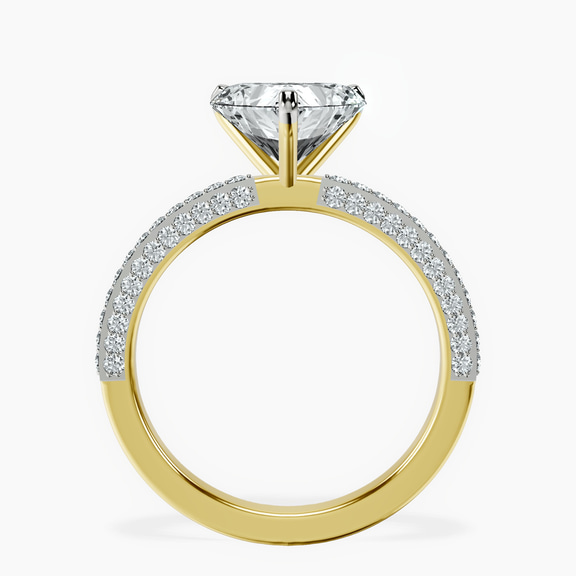 18kt Yellow Gold Grace Micro pavé Eternity Lab Diamond Ring side right image one