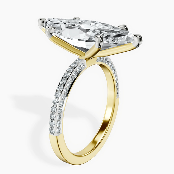 14kt Yellow Gold Grace Micro pavé Eternity Lab Diamond Ring standing product image one