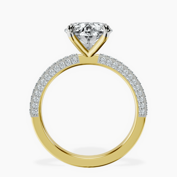 10kt Yellow Gold Grace Micro pavé Eternity Lab Diamond Ring side right image one