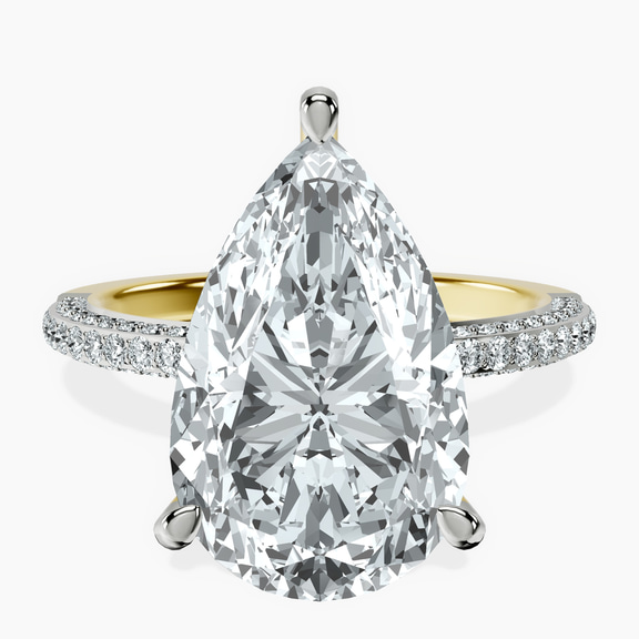 18kt Yellow Gold Grace Micro pavé Eternity Lab Diamond Ring front image