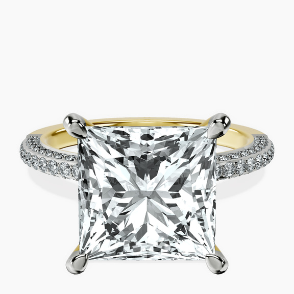 14kt Yellow Gold Grace Micro pavé Eternity Lab Diamond Ring front image