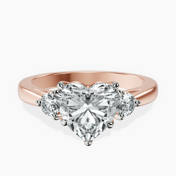 14ct Rose Gold Synthia Three stone Lab Diamond Ring front image