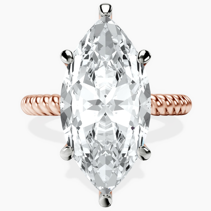 18kt Rose Gold Sansa Solitaire Lab Diamond Ring front image