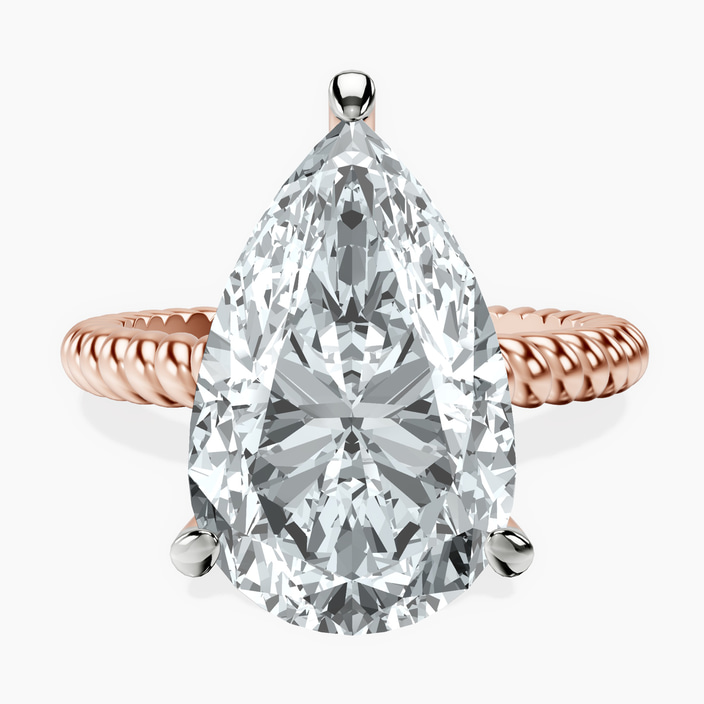 14kt Rose Gold Sansa Solitaire Lab Diamond Ring front image