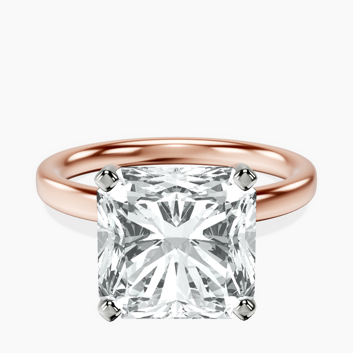18kt Rose Gold Four Prong Solitaire 2mm Lab Diamond Ring front image