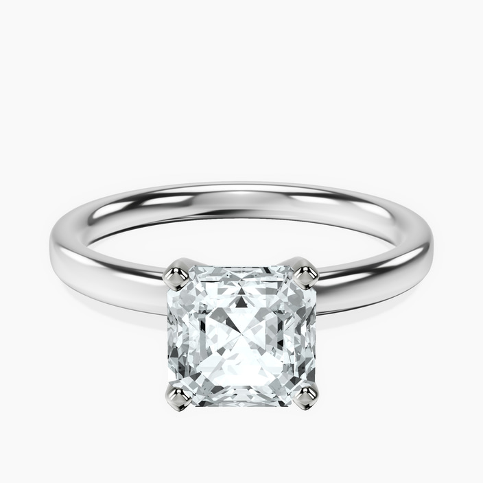 Platinum Four Prong Solitaire 2mm Lab Diamond Ring front image