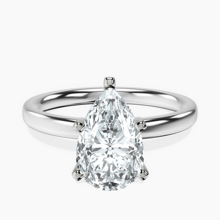 18ct White Gold Four Prong Solitaire 2mm Lab Diamond Ring front image