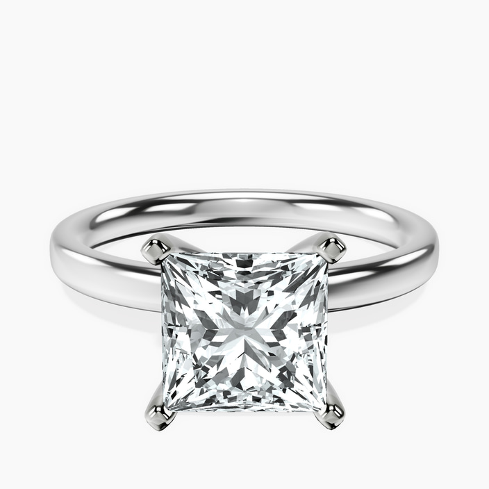 14kt White Gold Four Prong Solitaire 2mm Lab Diamond Ring front image