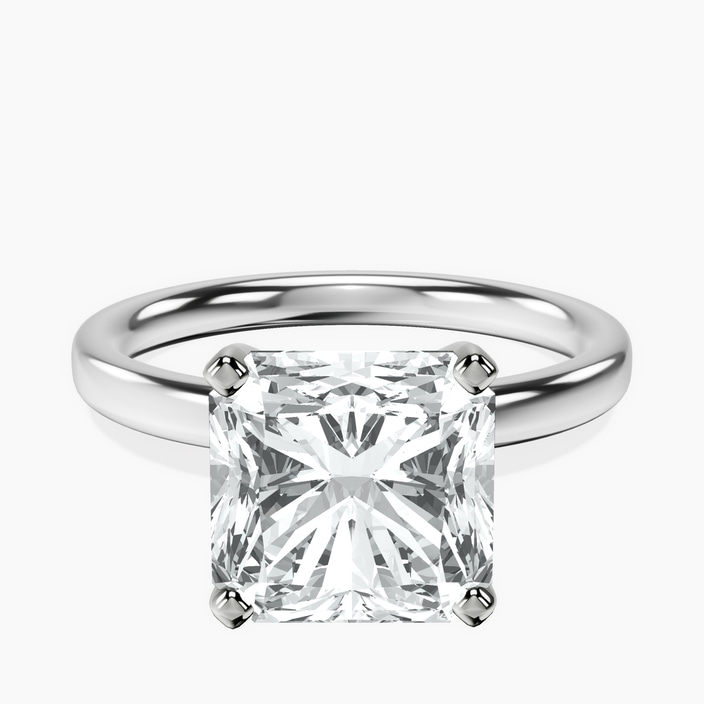14kt White Gold Four Prong Solitaire 2mm Lab Diamond Ring front image