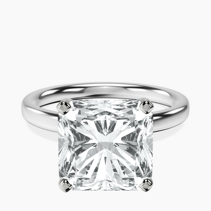 10kt White Gold Four Prong Solitaire 2mm Lab Diamond Ring front image