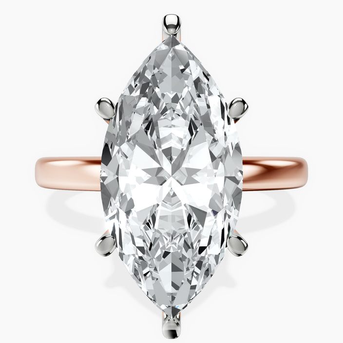 14kt Rose Gold Six Prong Solitaire 2mm Lab Diamond Ring front image