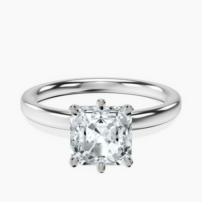 Platinum Six Prong Solitaire 2mm Lab Diamond Ring front image