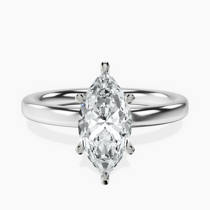 10kt White Gold Six Prong Solitaire 2mm Lab Diamond Ring front image