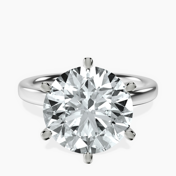10kt White Gold Six Prong Solitaire 2mm Lab Diamond Ring front image