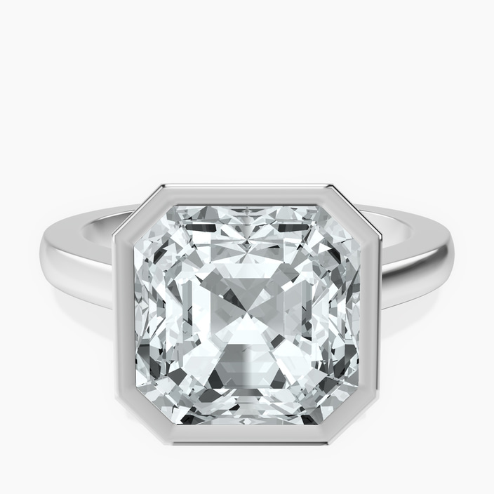Platinum Bezel Set Solitaire Lab Diamond Ring front image