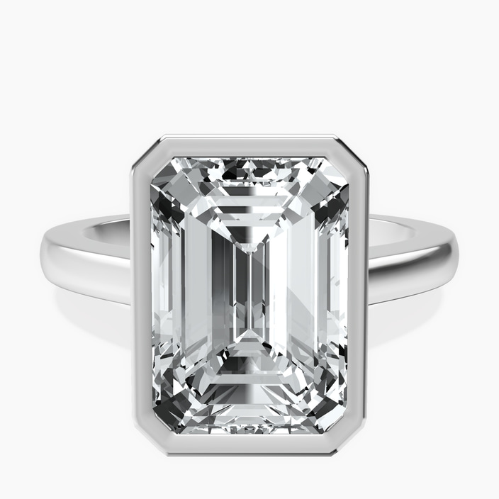 Platinum Bezel Set Solitaire Lab Diamond Ring front image