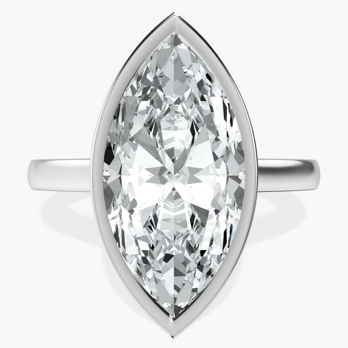 Platinum Bezel Set Solitaire Lab Diamond Ring front image