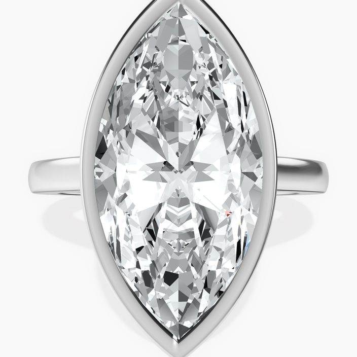 Platinum Bezel Set Solitaire Lab Diamond Ring front image