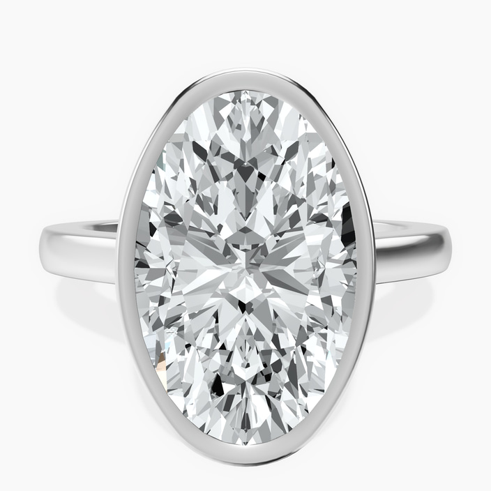 Platinum Bezel Set Solitaire Lab Diamond Ring front image