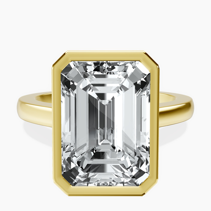10kt Yellow Gold Bezel Set Solitaire Lab Diamond Ring front image