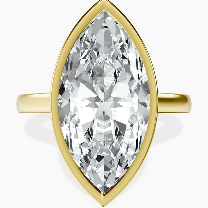 10kt Yellow Gold Bezel Set Solitaire Lab Diamond Ring front image