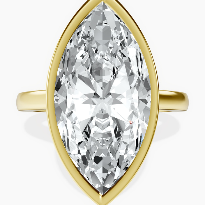 10kt Yellow Gold Bezel Set Solitaire Lab Diamond Ring front image