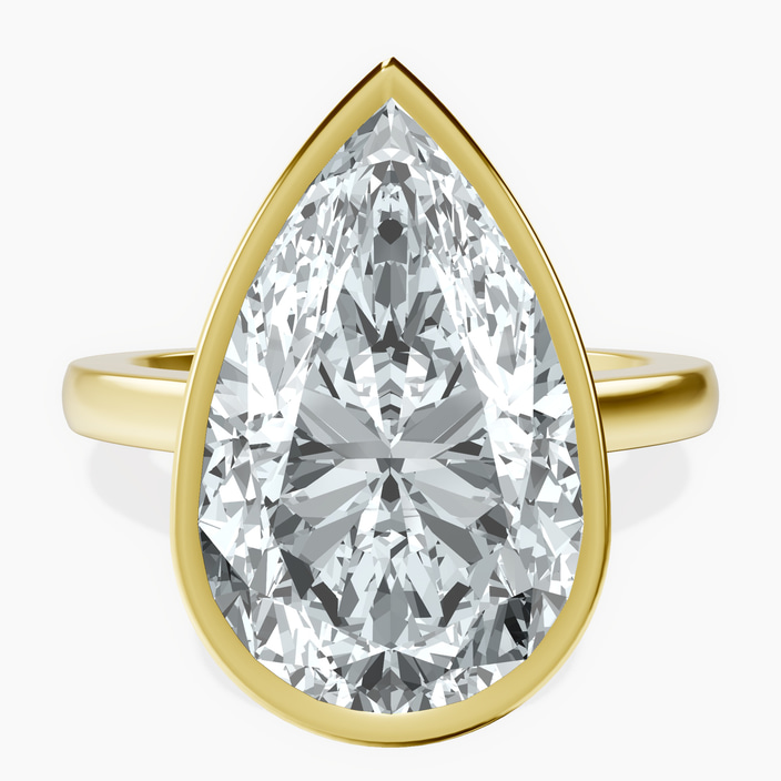 18kt Yellow Gold Bezel Set Solitaire Lab Diamond Ring front image