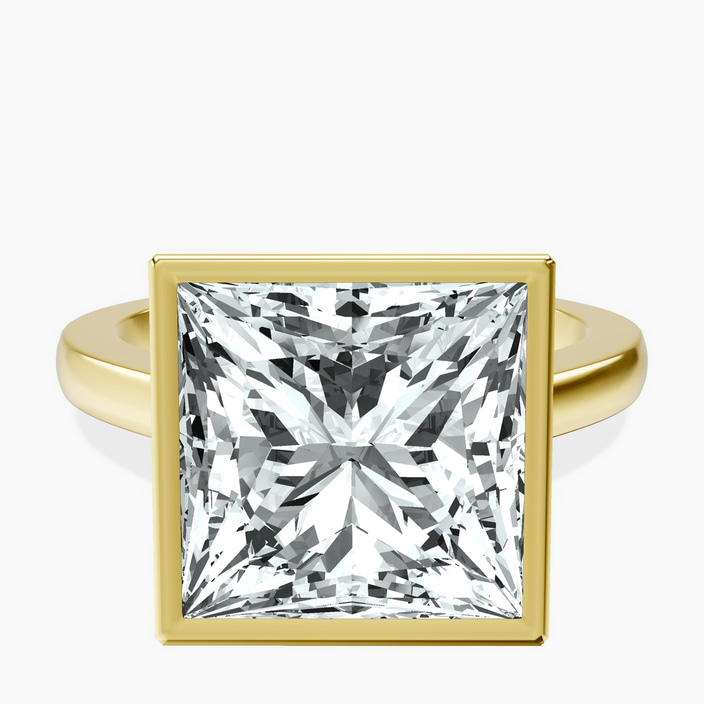 14kt Yellow Gold Bezel Set Solitaire Lab Diamond Ring front image