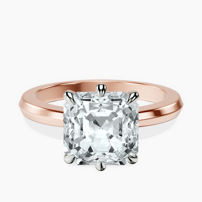 14kt Rose Gold Eva Six Prong Knife Edge Lab Diamond Ring front image